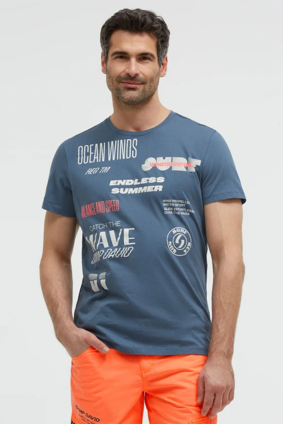 CAMP DAVID T-Shirt Rundhals mit Artwork