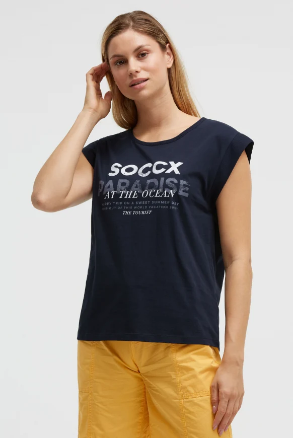 SOCCX Ärmelloses Shirt mit Logo Prints