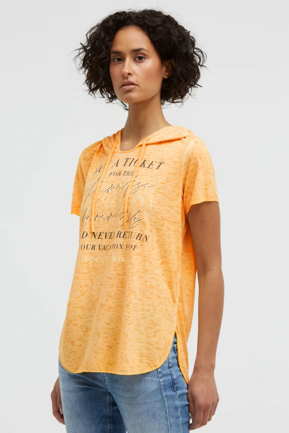 SOCCX Kapuzenshirt mit Ausbrenner-Effekten und Artwork