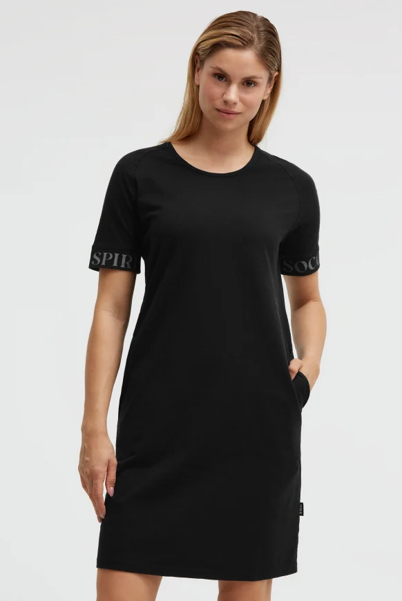 SOCCX Jersey-Kleid mit Ärmel-Print