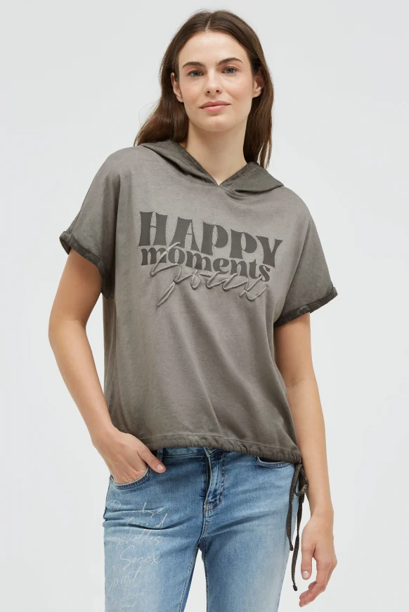 SOCCX Kapuzenshirt mit Artwork und Tunnelzugband