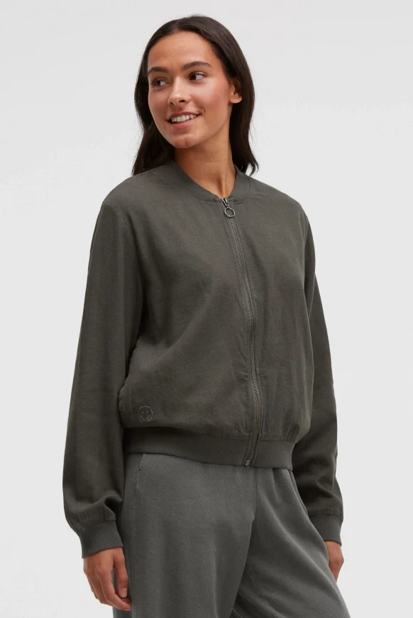 SOCCX Blouson aus Leinen-Mix mit Rückenprint
