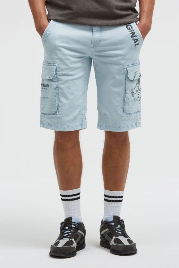 CAMP DAVID Cargo Shorts mit Prints im Used Look