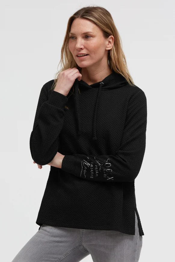 SOCCX Strukturierter Hoodie mit Seitenschlitzen