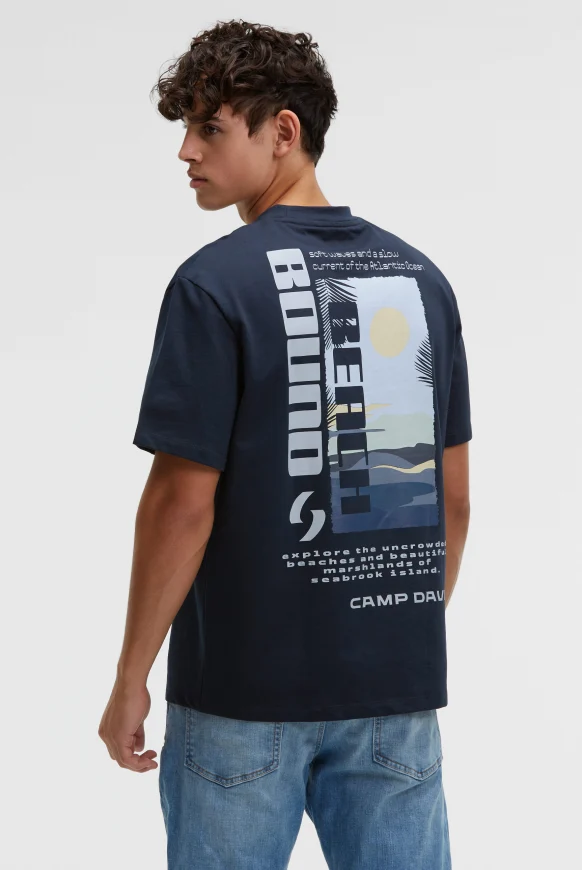 CAMP DAVID T-Shirt Rundhals mit Back-Print