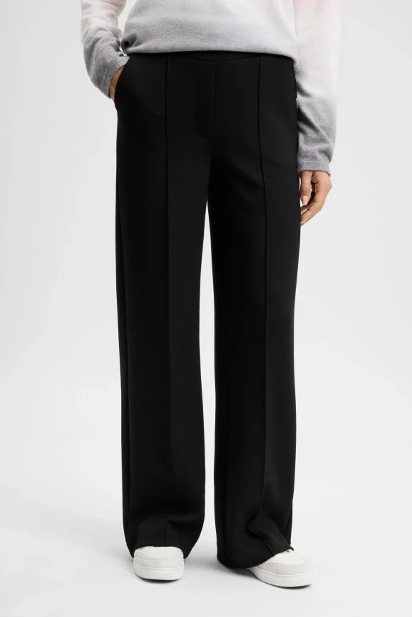 SOCCX Wide Leg Hose mit Biesen und Elastikbund