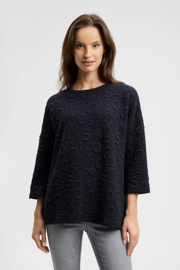 SOCCX Strukturiertes Sweatshirt mit Intarsia-Artwork