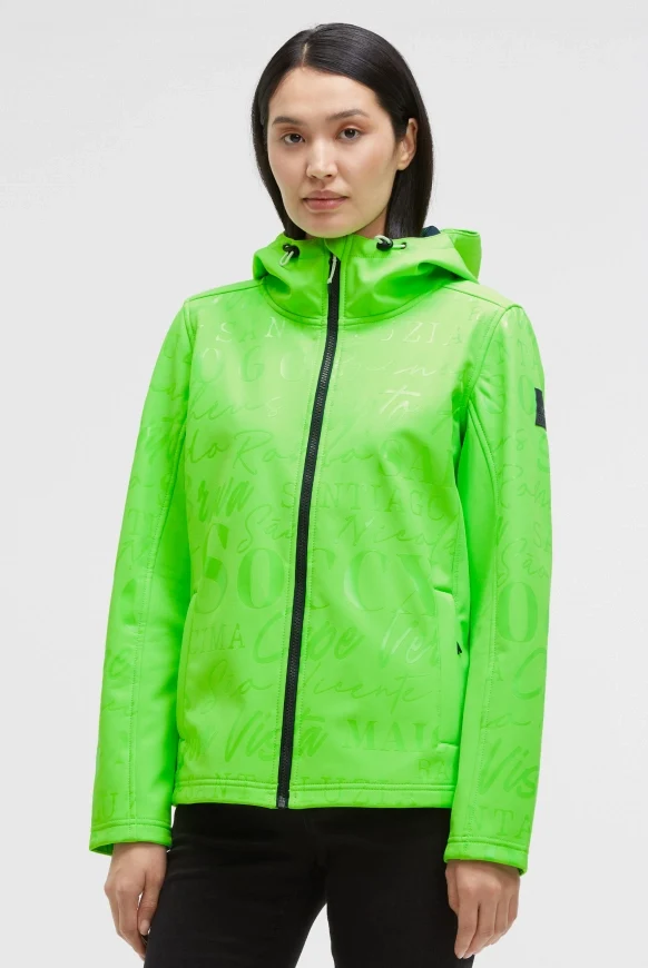 SOCCX Softshelljacke mit Kapuze und Glossy All Over Print