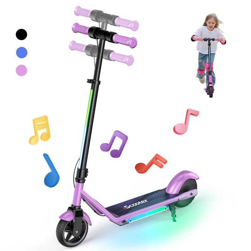 iScooter iK3Max Kinder E-Scooter 6″ mit LED & 3 Geschwindigkeiten - iK3Pro Lila