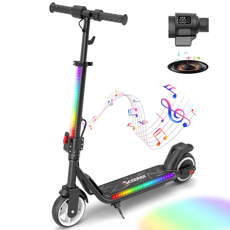 iScooter iK3Max Kinder E-Scooter 6″ mit LED & 3 Geschwindigkeiten - iK3Max Schwarz