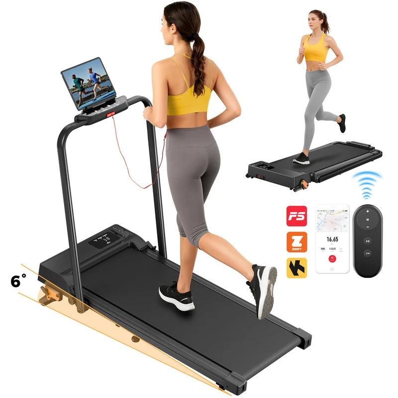 JT51 klappbares Walking Laufband - JT52 Schwarz [Upgrade-Version]