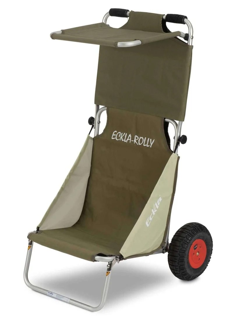 ECKLA Beach-Rolly® mit Sonnendach - Luftbereift, Olivgrün