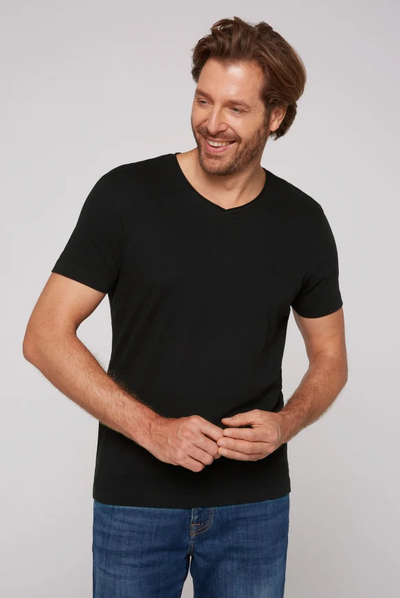 CAMP DAVID Basic T-Shirt V-Neck 2er-Pack