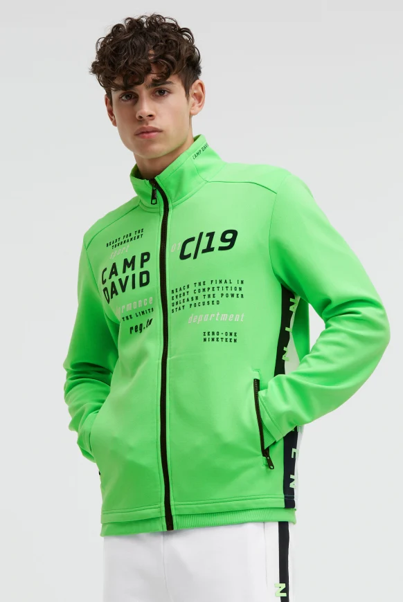 CAMP DAVID Trainingsjacke aus Interlock mit Logo Artworks