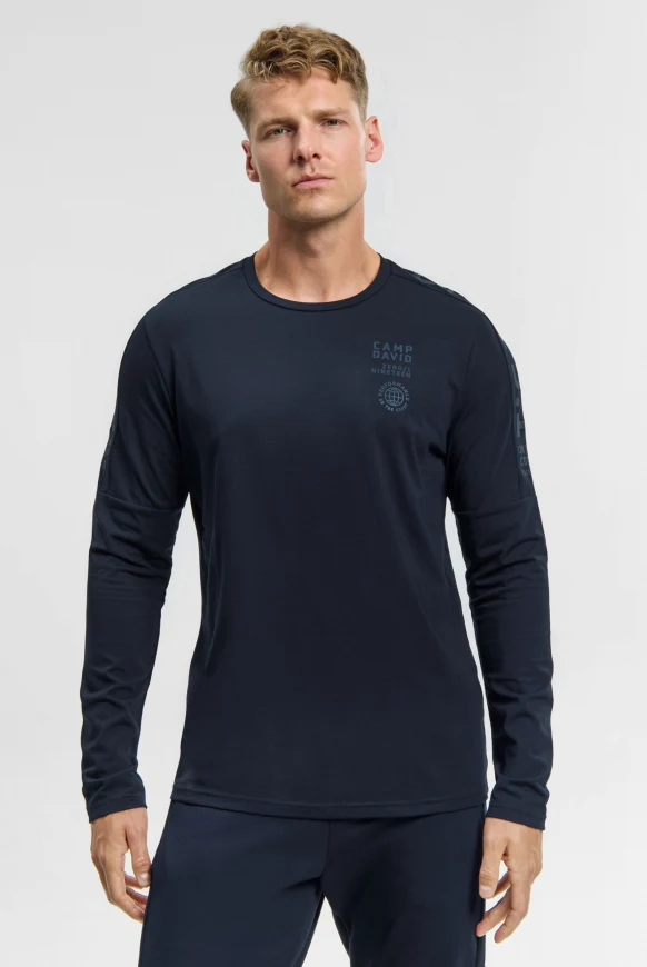 CAMP DAVID Longsleeve mit reflektierendem Schulter-Artwork