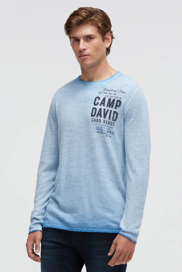 CAMP DAVID Pullover Inside Oil Dyed mit Logo Print