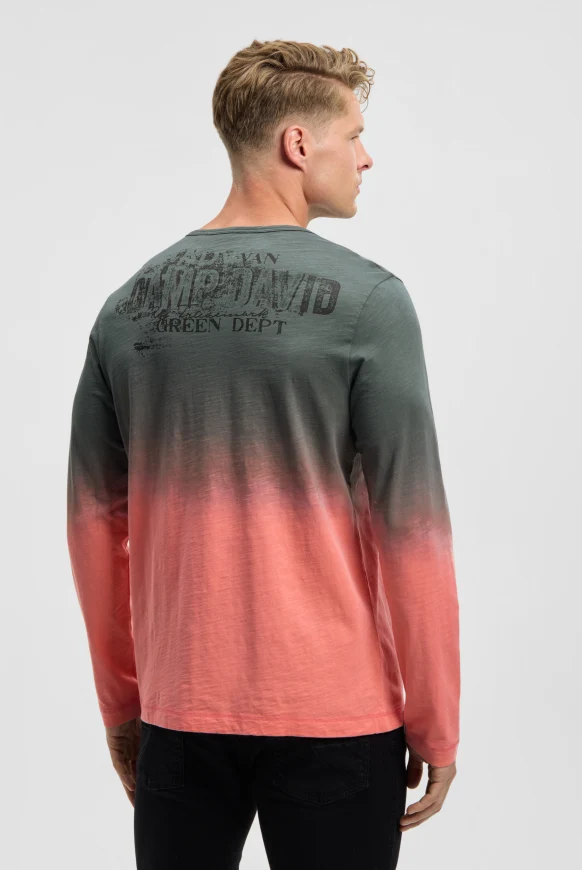 CAMP DAVID Longsleeve mit Dip-Dye-Effekt und Rücken-Print