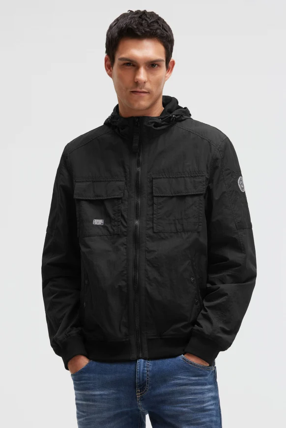 CAMP DAVID Sommer-Blouson mit Kapuze und Klappentaschen