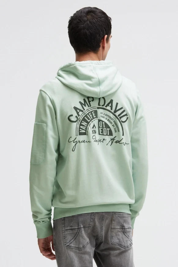 CAMP DAVID Kapuzensweatjacke Oil Dyed mit Rücken-Artwork