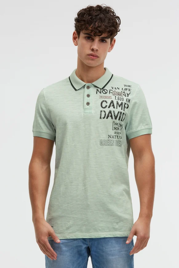 CAMP DAVID Poloshirt mit Vintage Prints