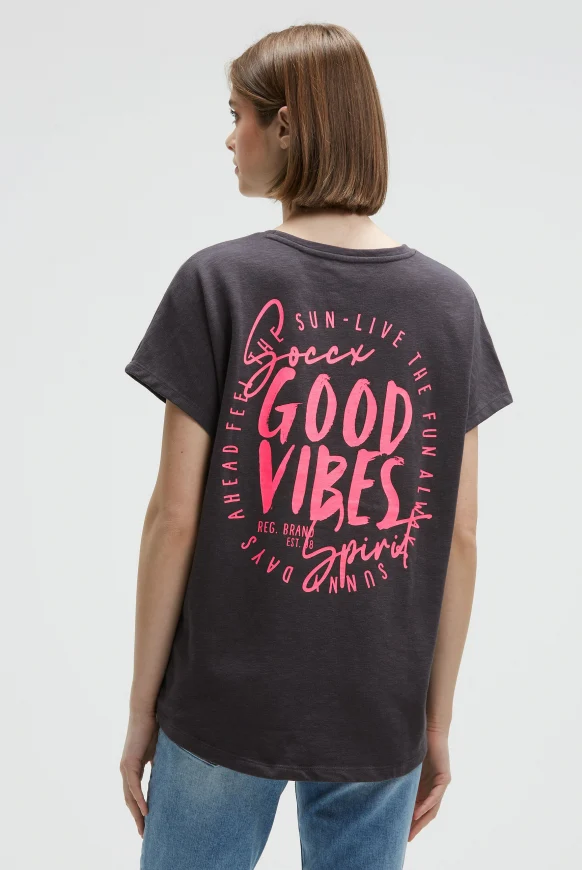 SOCCX Ärmelloses Oversized Shirt mit Label Print
