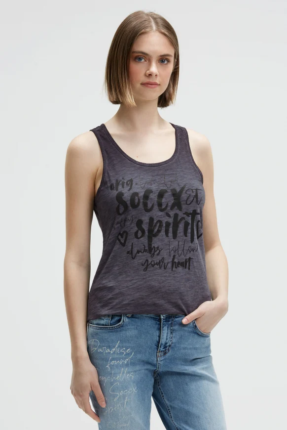 SOCCX Top mit Glitter Print