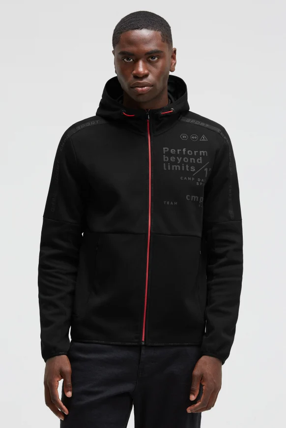 CAMP DAVID Trainingsjacke aus Interlock mit Kapuze und Artworks