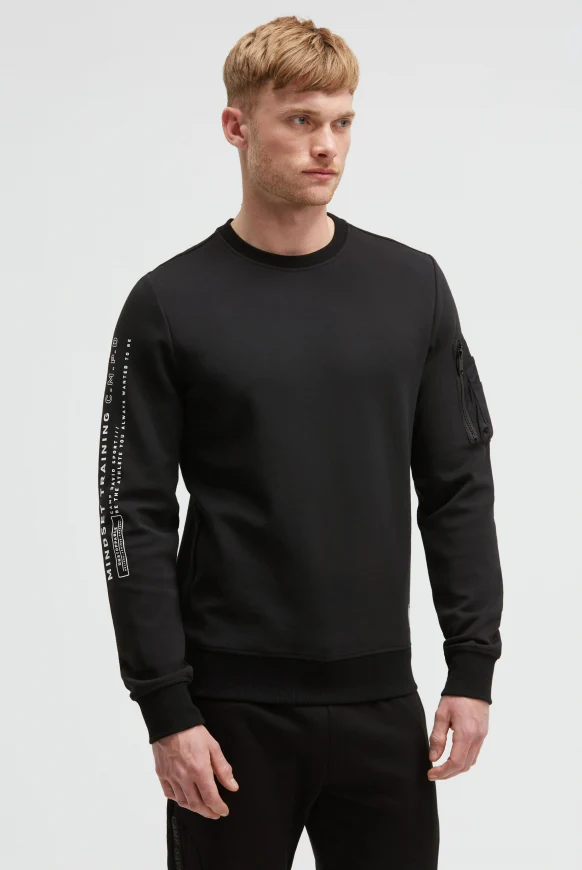 CAMP DAVID Sweatshirt aus Interlock mit Ärmeltasche und Artwork