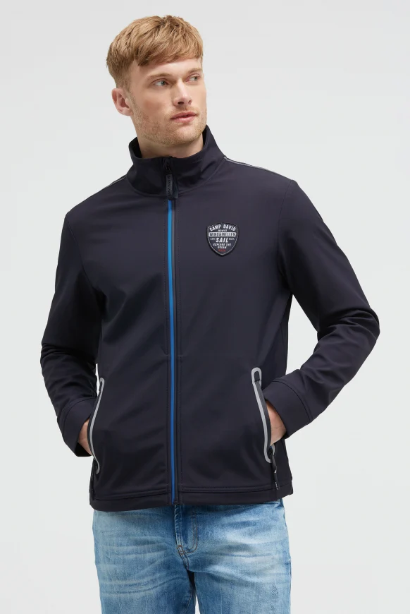 CAMP DAVID Softshelljacke mit Patch und Print