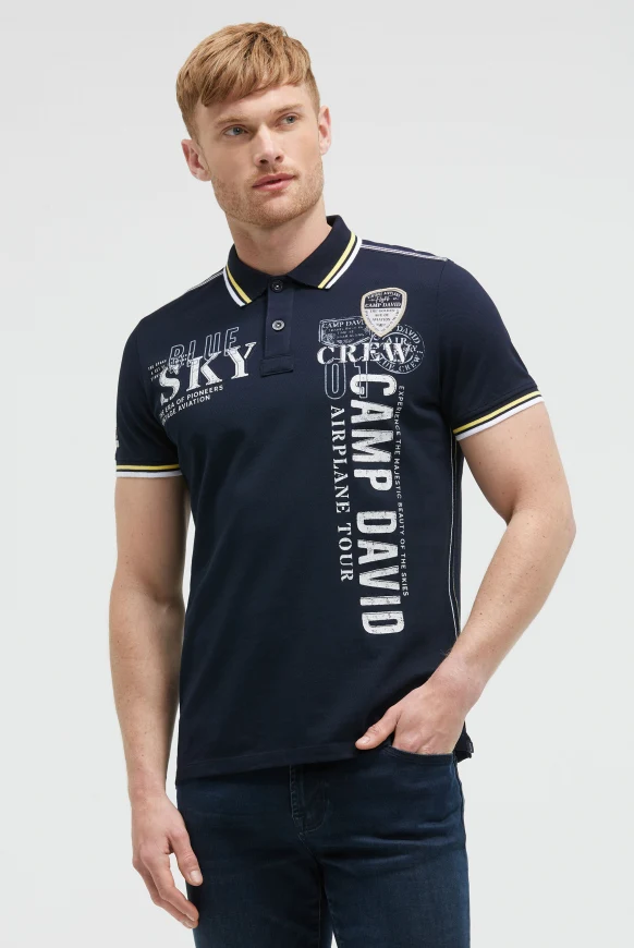 CAMP DAVID Poloshirt aus Pikee mit Logo Artworks