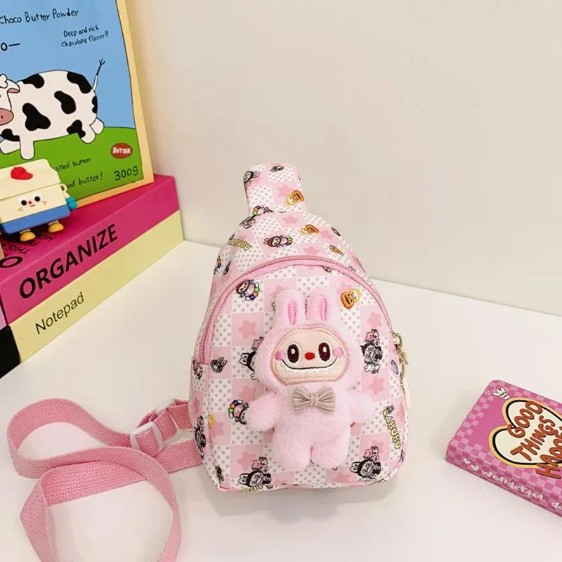 Niedliche Cartoon Kleine Mädchen Brusttasche Beliebte Bubble Martte Kinder Umhängetaschen Kindergarten Junge Mädchen Unisex Wechselgeldbeutel Kinder Feiertagsüberraschungsgeschenk rosa