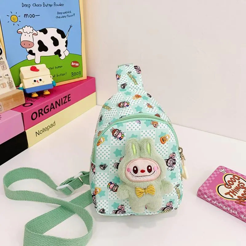 Niedliche Cartoon Kleine Mädchen Brusttasche Beliebte Bubble Martte Kinder Umhängetaschen Kindergarten Junge Mädchen Unisex Wechselgeldbeutel Kinder Feiertagsüberraschungsgeschenk grün