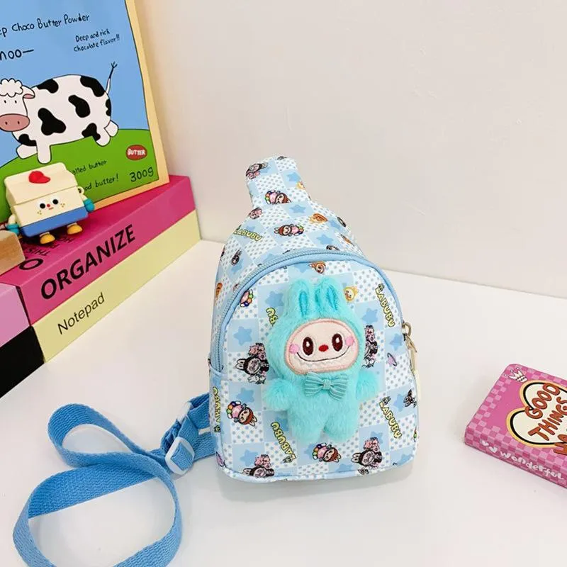 Niedliche Cartoon Kleine Mädchen Brusttasche Beliebte Bubble Martte Kinder Umhängetaschen Kindergarten Junge Mädchen Unisex Wechselgeldbeutel Kinder Feiertagsüberraschungsgeschenk blau
