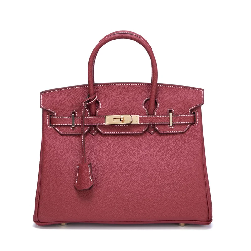 Neue Togo Small Grain Gold Buckle Platin Toe Cover Layer Rindsleder Damentasche Große Kapazität Handtasche Damentasche 30x12x23cm
