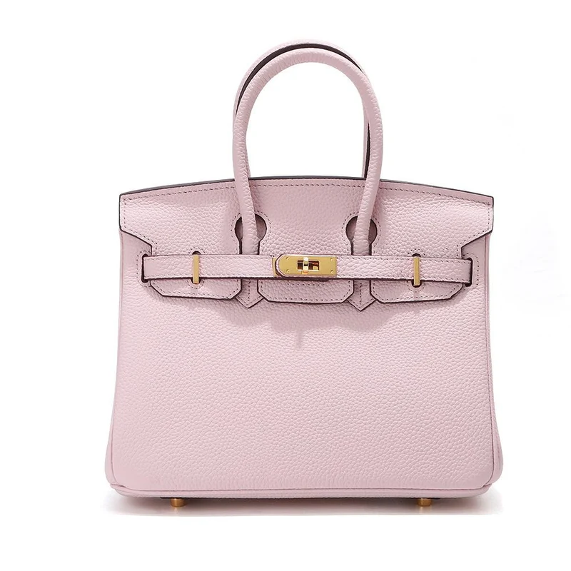 Kopfschicht-Rindsleder-Platin-Tasche, echtes Leder, Damentasche, große Kapazität, Handtasche, Damen, High-End-Sense, Pendler-Schultertasche 30CM rosa