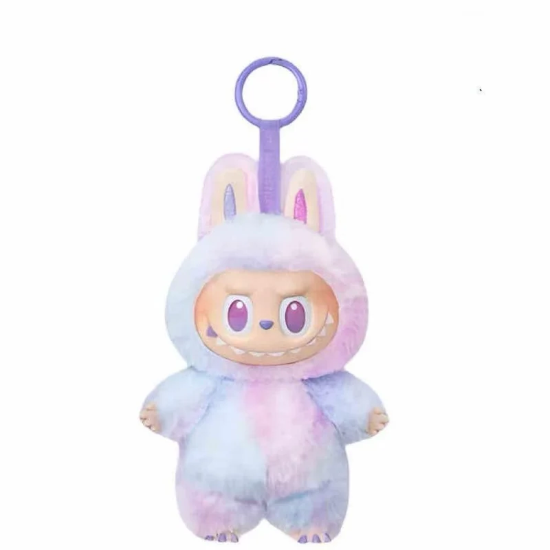 Beliebte Labobo Dritte Generation Plüsch Schlüsselanhänger Trendiger Bubble Mart Weiche Kurze Vinyl Plüschpuppe Spielzeug Niedlicher Cartoon Anhänger für Schultaschen Handtasche Auto violett