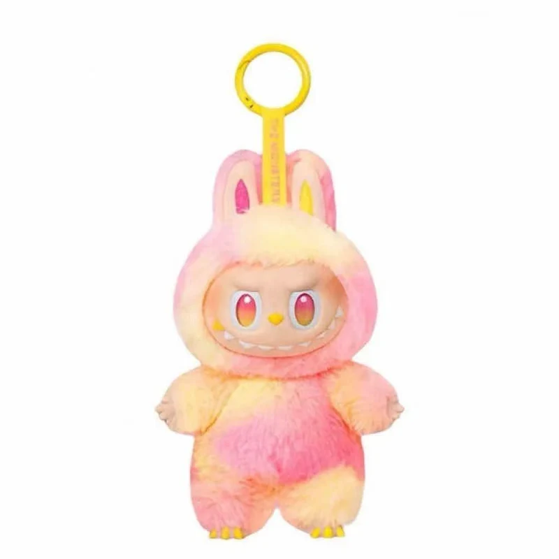 Beliebte Labobo Dritte Generation Plüsch Schlüsselanhänger Trendiger Bubble Mart Weiche Kurze Vinyl Plüschpuppe Spielzeug Niedlicher Cartoon Anhänger für Schultaschen Handtasche Auto rosa