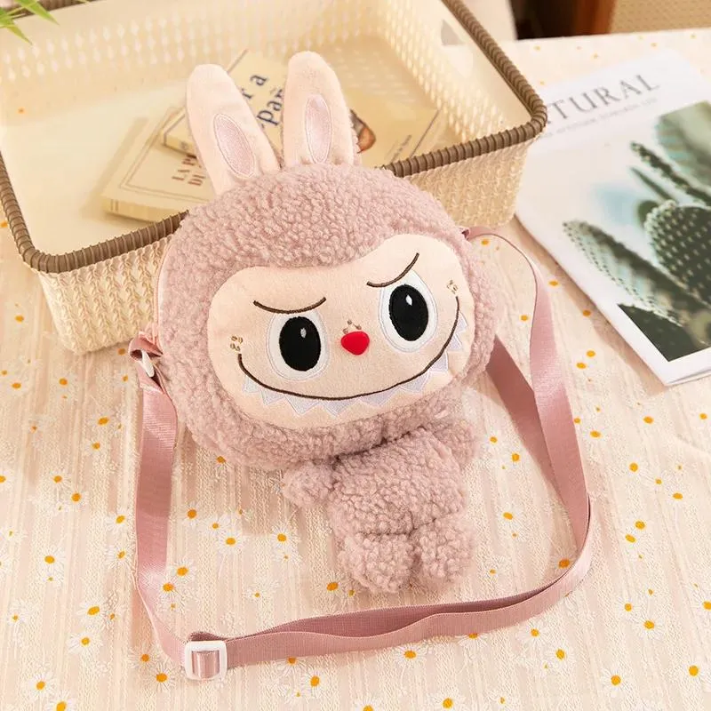 30cm Cartoon Labubu Schulter Niedliche Puppe Umhängetasche Monster Outdoor Reisetasche Weihnachtsgeschenk violett