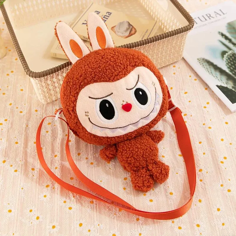 30cm Cartoon Labubu Schulter Niedliche Puppe Umhängetasche Monster Outdoor Reisetasche Weihnachtsgeschenk orange